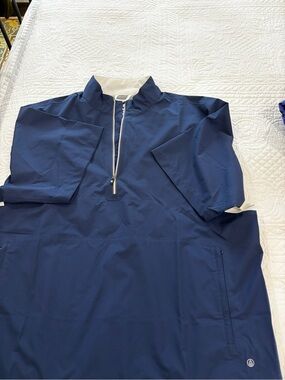 Men's FootJoy Golf Rain Gear Navy Half-Zip Windbreaker Jacket